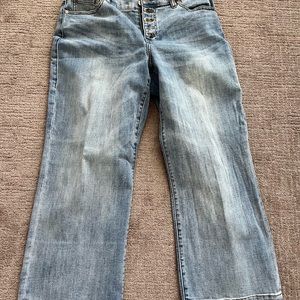 CAbi Palm Beach Cropped Wide Leg Jeans 10